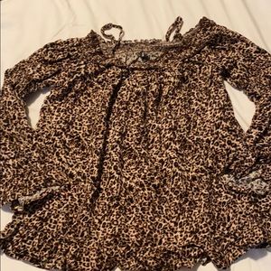 Girl’s 3/4 sleeve cheetah blouse